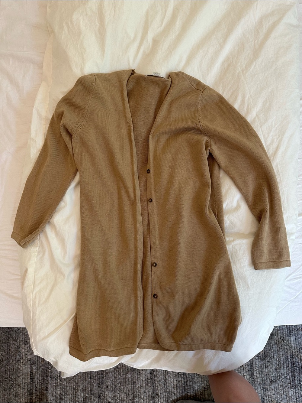 Camel cotton knit cardigan